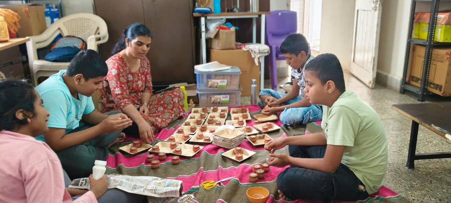 Diya painting session